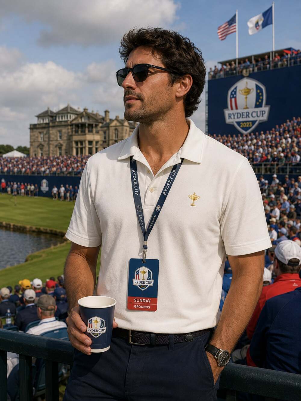 Peter Millar Ryder Cup 2023 Summer Comfort Polo Mens XXL White Golf Shirt